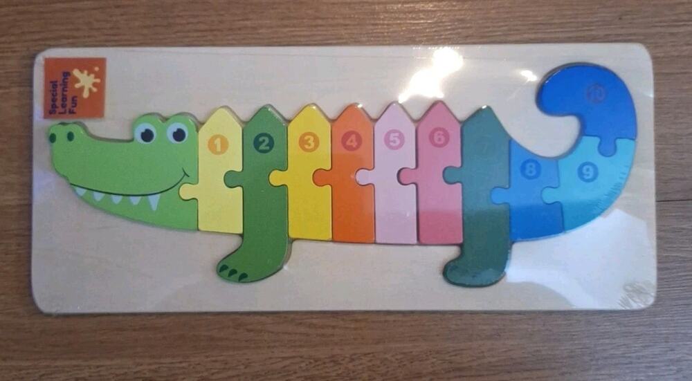 SLF Alligator Colorful Numbered Preschool Learning Educational Jigsaw Puzzles